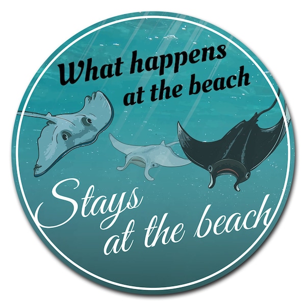 Signmission What Happens At The Beach Circle Corrugated Plastic Sign C-16-CIR-WS-What happens at the beach - main